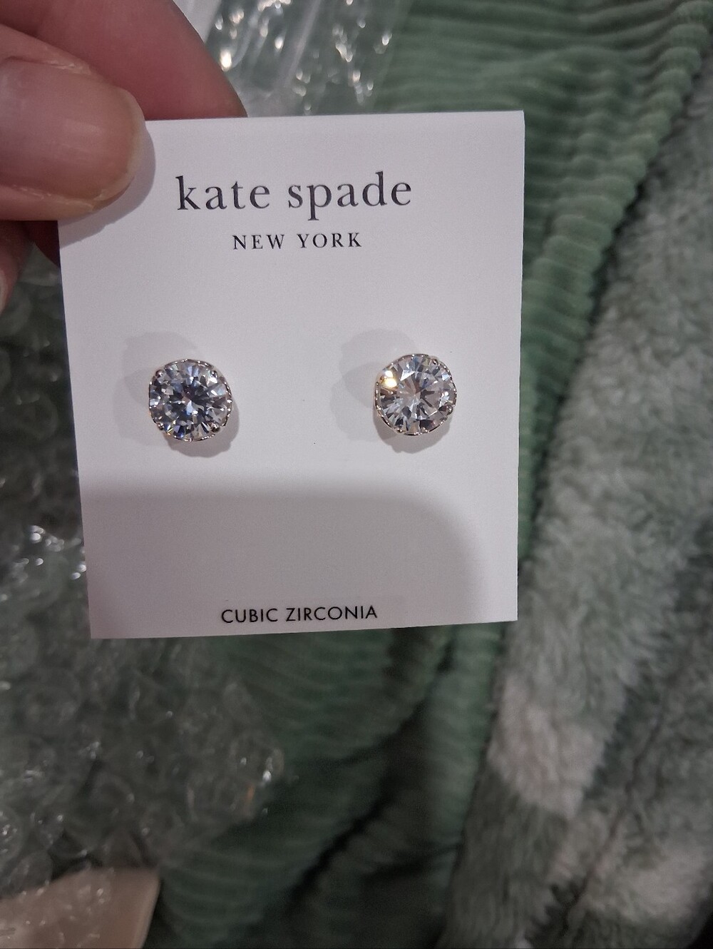 kate spade clear crystal stud earrings